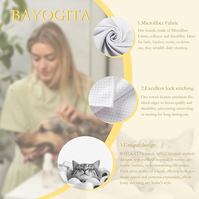 Funny Cat Decor Bathroom Hand Towels, Cat Lover Mom Lady Gifts, Cute Cats Kitty Bathrobe and Toilet Paper Decorative Hand Towels for Kids Bathroom Washroom Restroom, 16x24 Inch Set of 2