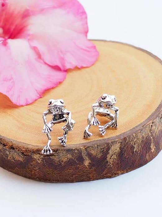 Frog Earrings for Women Mothers Day Gifts Vintage Frogs Shaped Stud Earrings Funny Cute 3D Animal Earrings Jewelry Gifts