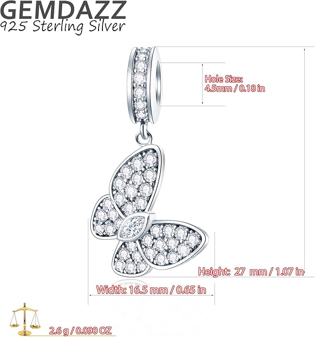 GEMDAZZ Animal Theme Charms in 925 Sterling Silver, Cute 3D Polar Bear, Frog, Cicada, Ladybug, Bee, Dragonfly Beads fit European Women Bracelet, Gift for Birthday/Christmas/Friends/Mom/Lover