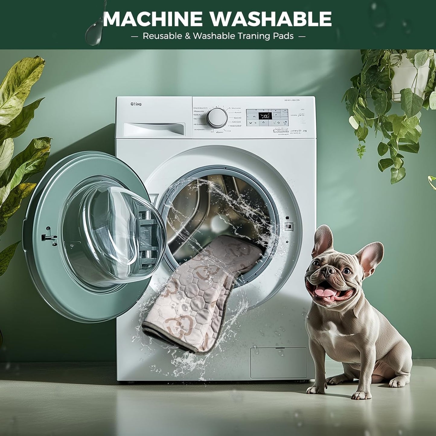 FXW Washable Pee Pads for Dogs, Puppy Pads with Super Absorbent, Specifically Designed for Potty Training, 70" × 30" Rectangle, Khaki, 2 Packs