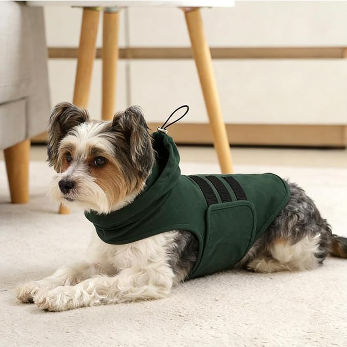 Large Anxiety Shirt with Adjustable Chest & Hood for Medium Dogs | Lightweight Calming Vest Relieve Anxiety with Body Wraps for Separation, Fireworks,Storms (DarkGreen)