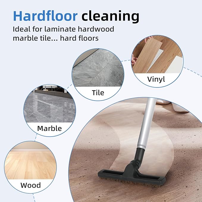Hardwood Floor Brush Vacuum Attachment for Shark Corded Stick Rocket HV301 HV322, 1-1/4" Accessories with Adapters (Shark Hardfloor Brush)