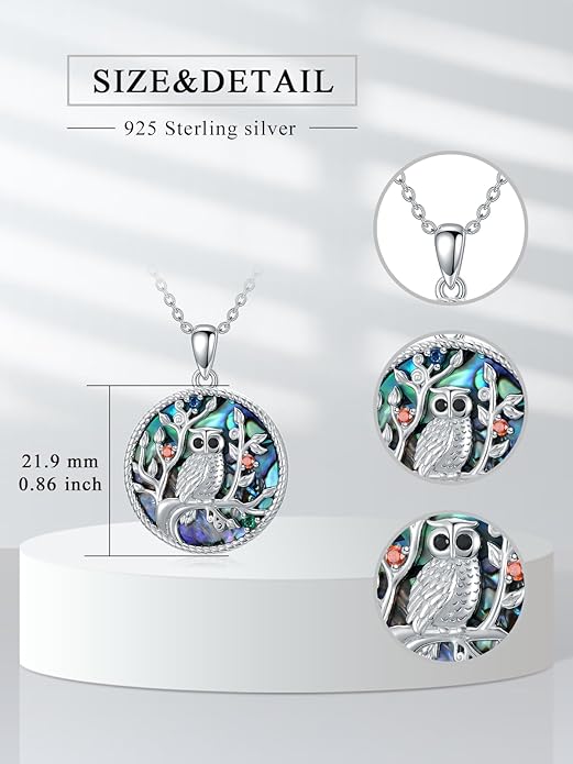 Dorunmo Animal Necklace 925 Sterling Silver Owl/Sloth/Axolotl/Dolphin Necklace Celtic Knot Pendant Birthday Anniversary Animal Jewelry for Women Friends Animals Lover