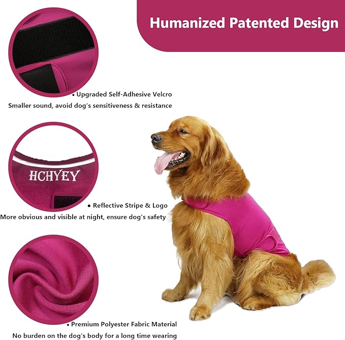 Dog Anxiety Jacket, Skin-Friendly Calming Shirt for Dogs- Dog Coat for Thunder, Fireworks and Separation - Keep Pet Calm Without Medicine & Training, Anti Anxiety Vest for Dogs (Rose Red, XL)