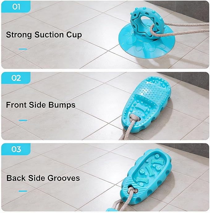 Dog Toys for Aggressive Chewers, Indestructible Interactive Chew Toy with Suction Cup, Long Lasting Durable Molar Grinder for Boredom Energy Relief, for Small Medium Large Dogs Puppy Teething Toys