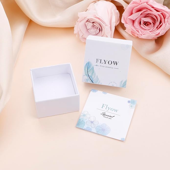 FLYOW 925 Sterling Silver Cute Paw Print Forever Love Heart Pendant Necklace/Bracelet/Stud Earrings Gift for Women, Box Chain 18"