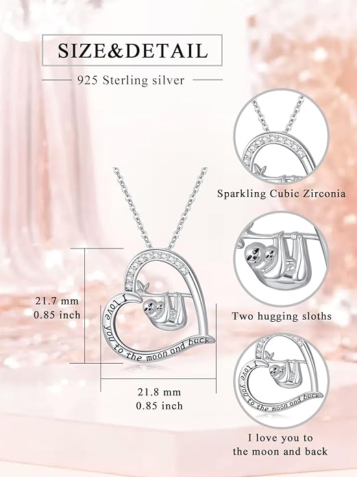 Dorunmo Animal Necklace 925 Sterling Silver Owl/Sloth/Axolotl/Dolphin Necklace Celtic Knot Pendant Birthday Anniversary Animal Jewelry for Women Friends Animals Lover