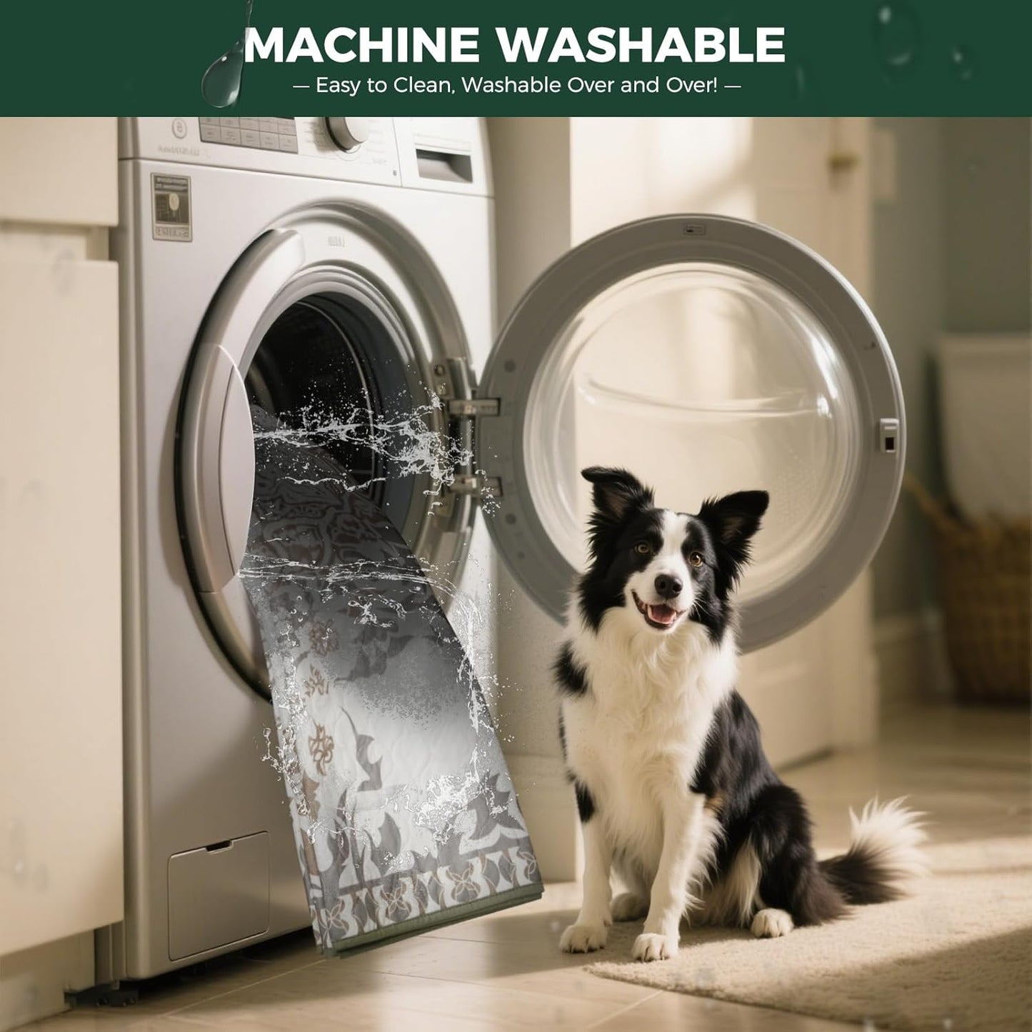 FXW Washable Pee Pads for Dogs, Puppy Pads with Super Absorbent, Specifically Designed for 42inch Cages, 41" × 27" Rectangle, Boho, 2 Packs