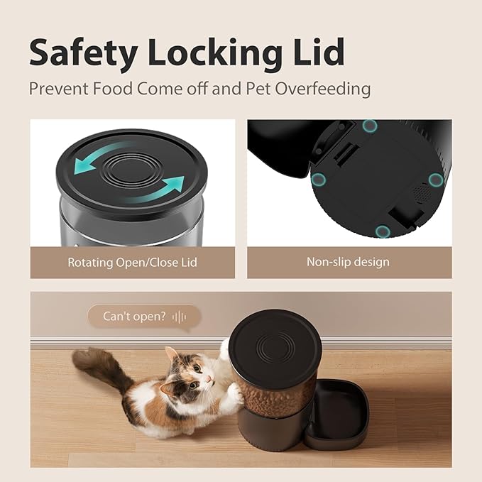 IMIPAW 5L Automatic Cat Feeder with Camera - AI Pet Recognition & Recording, Night Vision, 5G WiFi APP Remote Control, Two-Way Audio & Desiccant Bag, Timed Programmable Food Dispenser for Small Pets