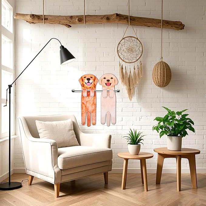 Funny Cat Hand Towels, 3 Pcs Cute Dog Hand Towels Decorative Washcloths Super Absorbent Soft Hanging Face Towels Housewarming Gift for Bathroom Kitchen