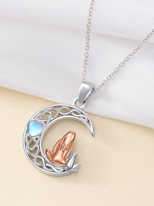 Dorunmo Animal Necklace 925 Sterling Silver Owl/Sloth/Axolotl/Dolphin Necklace Celtic Knot Pendant Birthday Anniversary Animal Jewelry for Women Friends Animals Lover