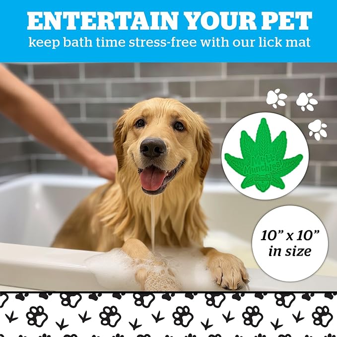 Mutt Munchies Lick Mat - Funny Dog Lick Mat - Silicone Pet Licking Toys - Licking Treats Pad - Cute Doggy, Cat Gift