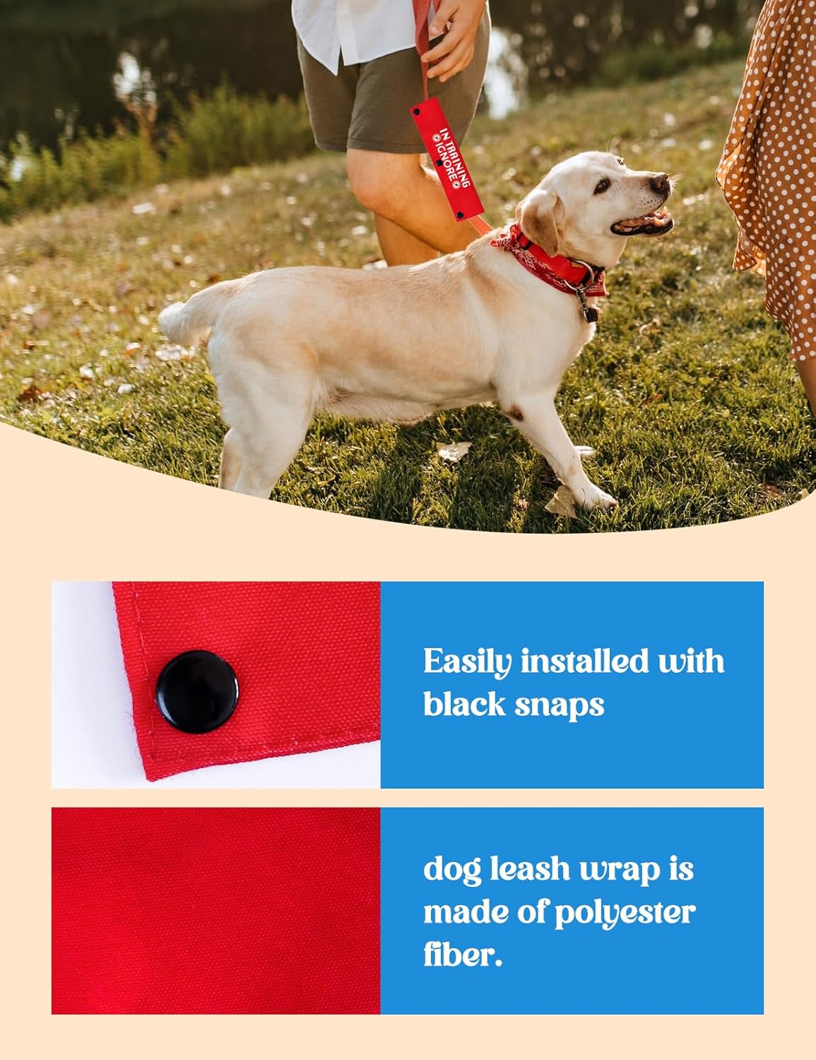 in Training Ignore Dog Leash Sleeve, Funny Yellow Dog Leash Wrap Alert Hanging ID Patch Tag, in Training Leash Wrap Service Dog Leash Wrap Pet Birthday Gifts for Dog Owners