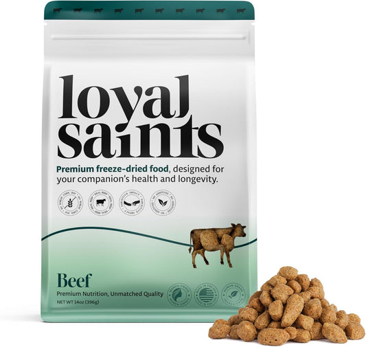 Freeze Dried Raw Dog Food - Premium Beef Flavor with High Protein and Grain Free Dog Food for Small or Large Breeds and Picky Eaters - Versatile as Meal Topper, Snack, and Treats, 5 Oz
