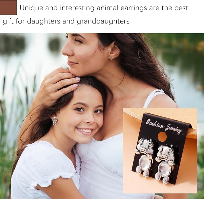 Frog Earrings for Women Mothers Day Gifts Vintage Frogs Shaped Stud Earrings Funny Cute 3D Animal Earrings Jewelry Gifts