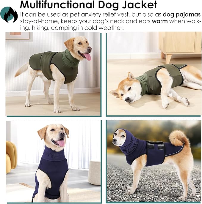 AOFITEE Dog Anxiety Calming Hoodie, Thunder Jacket for Dogs Anxiety, Breathable Calming Shirt for Fireworks, Thunder, Travel, Separation, Pet Hoodies for Noise Block & Ear Protection, XS