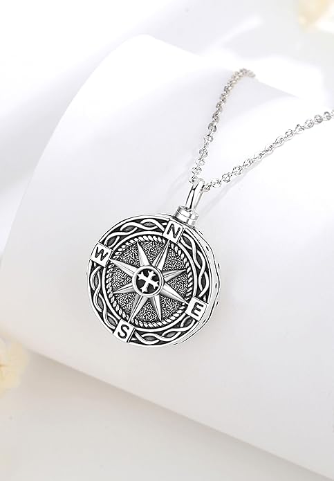EUDORA Sterling Silver Urn Necklace for Ashes for Women Men, Ash Pendant for Human Cat Dog Ashes, Necklace for Ashes of Loved One Dad Mom Papa Pet Cremation Souvenir Jewelry for Funeral, 20inch