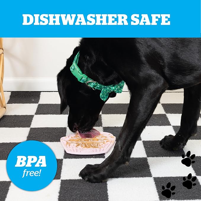 Cupcake Lick Mat for Pets, Silicone Non Slip Dog and Cat Licking Pad for Anxiety Relief, Slow Feeding Enrichment Tool for Puppies Kittens Adult Pets During Grooming Bathing Crate Training