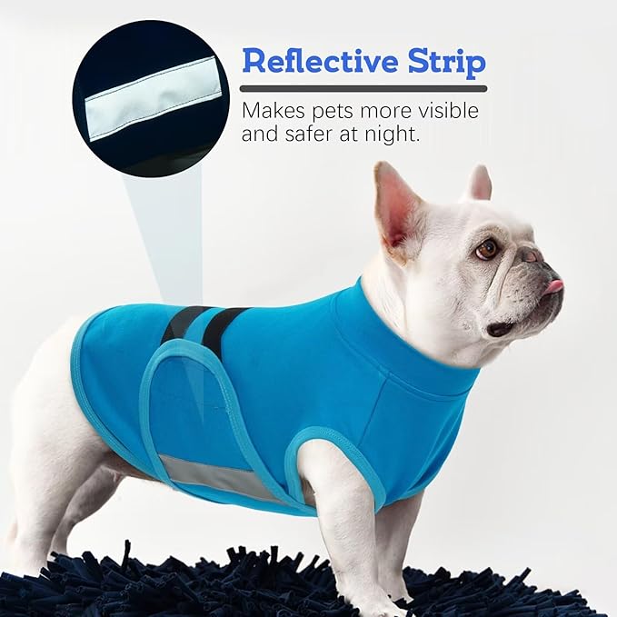 MIGOHI Dog Anxiety Relief Coat,Comfort Anxiety Vest for Dogs,Adjustable Dog Anxiety Calming Wrap for Fireworks,Thunderstorm,Travel,Separation,Anxiety Jacket for Medium Dogs,M,Blue