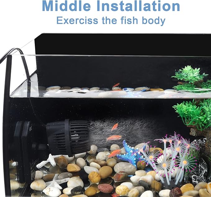 hygger 2100 GPH Aquarium Wave Maker Pump with Strong Magnetic Suction Base, Ultra-quiet 360 Degree Rotating Submersible Power Head, for 75-130 Gal Freshwater Saltwater Tank