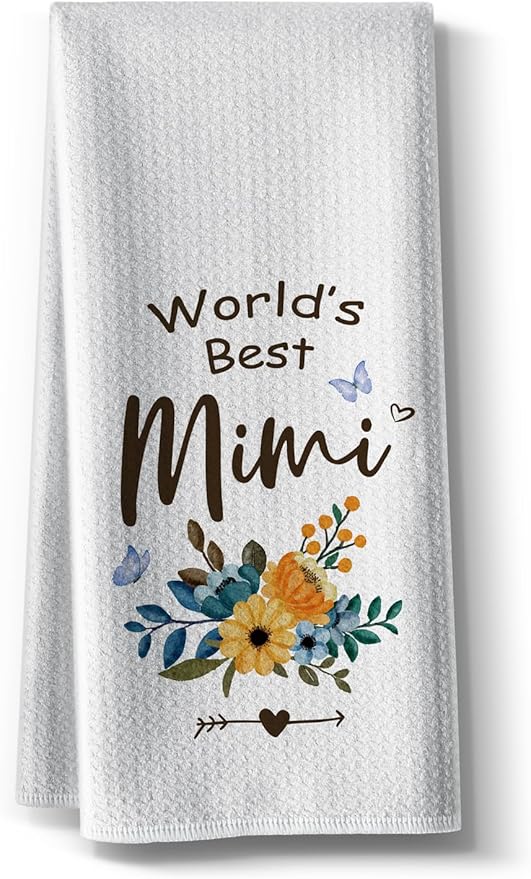 Funny Kitchen Towels,Dish Cloths Hand Rags For Mimi,16*24 Microfiber Bar Towel,Hilarious Absorbent Tea Dishcloth,Grandmother Grandma Gifts On Birthday, Christmas, Thanksgiving, Mother'S Day