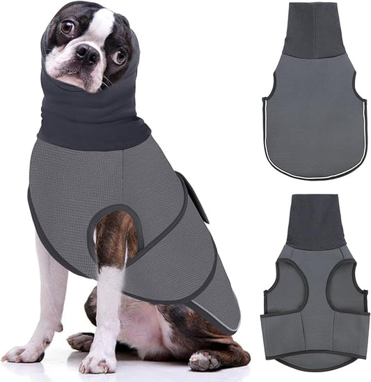 AOFITEE Dog Anxiety Vest, Dog Anxiety Calming Hoodie, Pet Thunder Jacket Calming Shirt for Fireworks, Thunder, Travel, Separation, Noise Block & Ear Protection Recovery