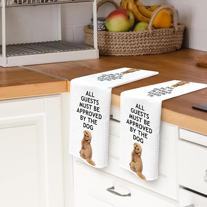 Funny Poodle Dog Gifts Kitchen Bathroom Decor Towels 16″×24″,Dog Lovers Gifts for Girls Mom Women, Funny Poodle Bathroom Kitchen Dish Hand Towels,Poodle Gifts for The Owners
