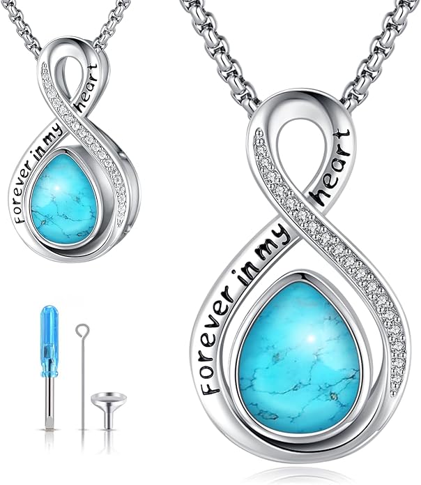 Eusense Cremation Jewelry for Ashes Urn Necklace to Put Ashes In 925 Sterling Silver Memorial Pendant Tree of Life Infinity Urn Necklaces for Ashes Necklace for Women Men