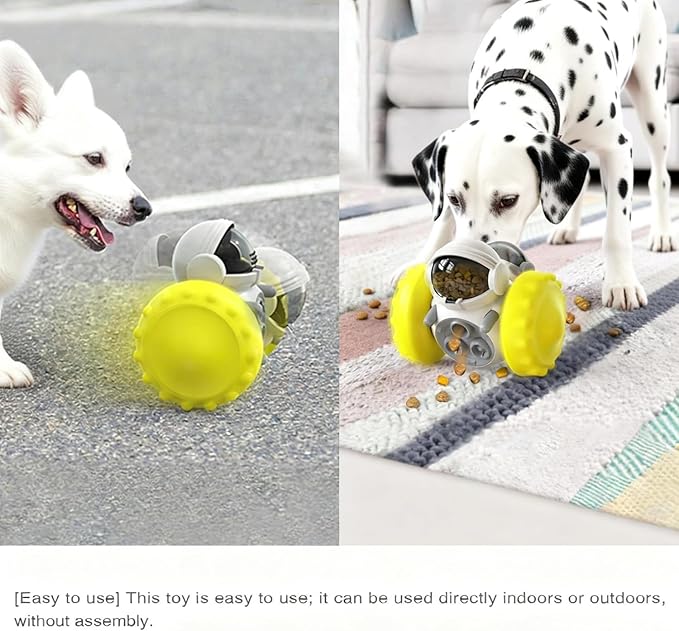 Interactive Dog Toys & Treat Dispenser for Small, Large Dogs - Enrichment Toy, Mental Stimulation Toys to Keep Them Busy and Prevent Boredom (Yellow)