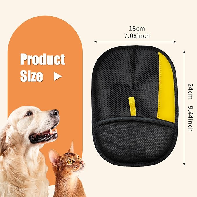 Electrostatic Gloves for Pet Hair Removal: Upgraded 2 PCS Animal Fur Removal Tool for Dogs & Cats Efficient Reusable Pet Hair Remover for Couch Carpet Car Seat Clothing Versatile Quick Clean