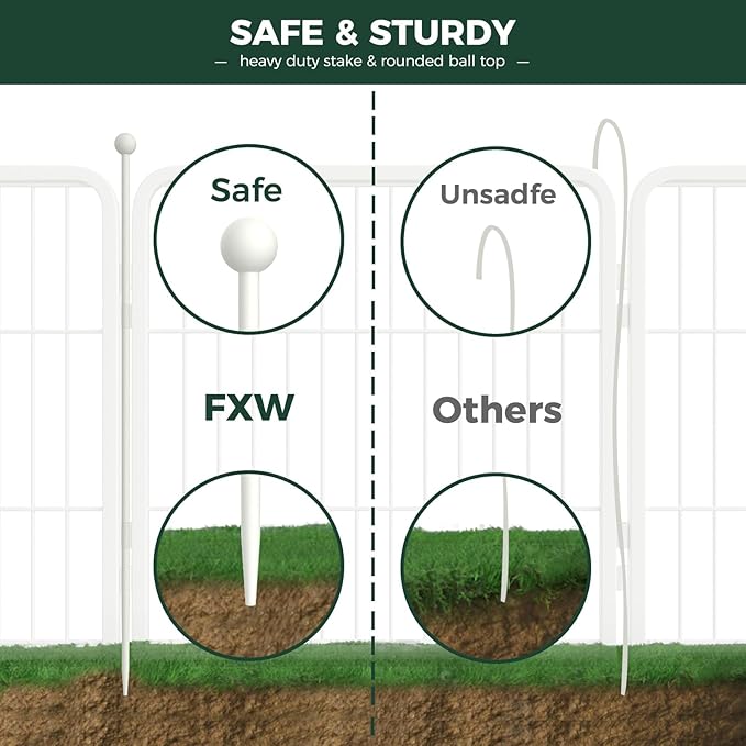 FXW Rollick Unleashed Dog Playpen for Indoor, Yard, RV Camping, 32 inch 48 Panels for Small and Medium Dogs, White│Patented