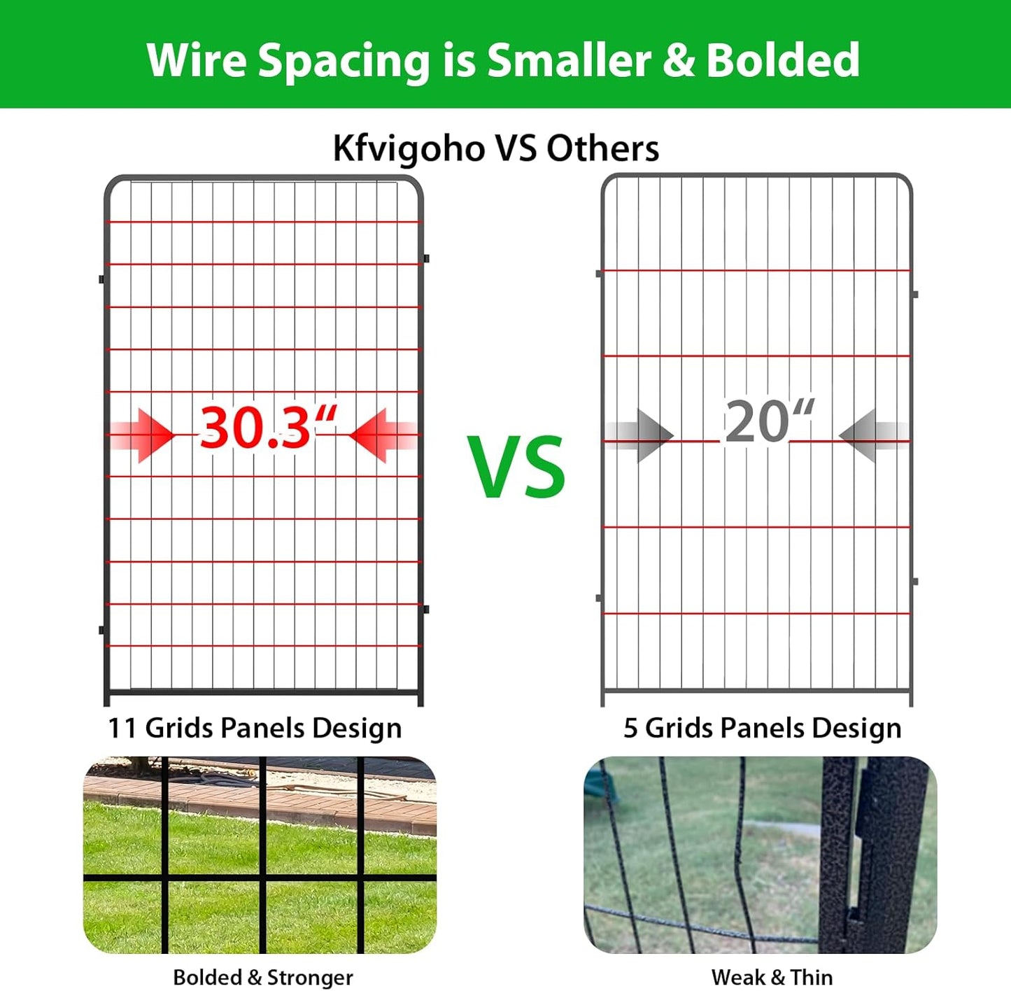 Dog Playpen Outdoor 16 Panels Heavy Duty Dog Pen 26" W×50" H Anti-Rust Exercise Fence with Doors for Large/Medium Pet Play for RV Camping Yard