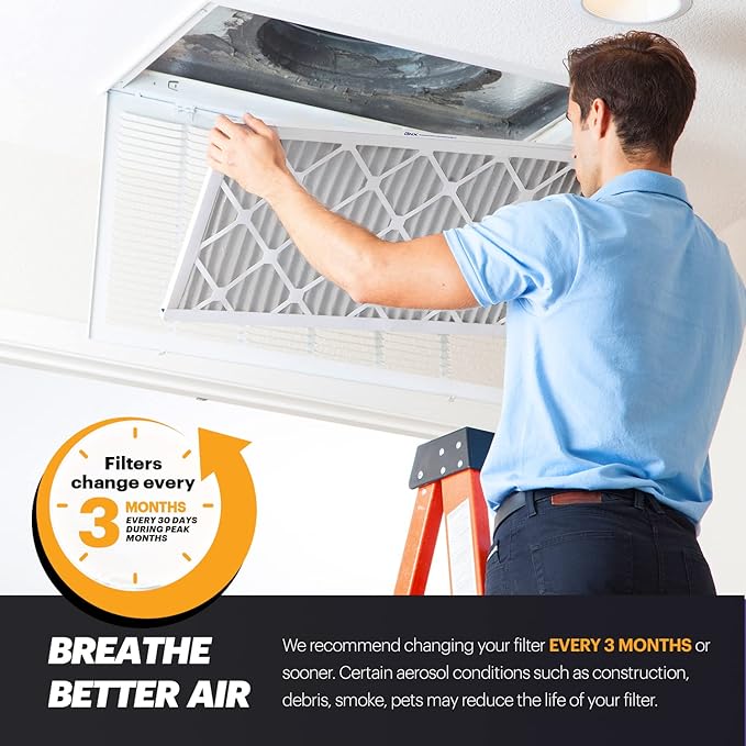 BNX TruFilter 16x20x1 Air Filter MERV 11 (6-Pack) - MADE IN USA - Allergen Defense Electrostatic Pleated Air Conditioner HVAC AC Furnace Filters for Allergies, Dust, Pet, Smoke, Allergy MPR 1200 FPR 7