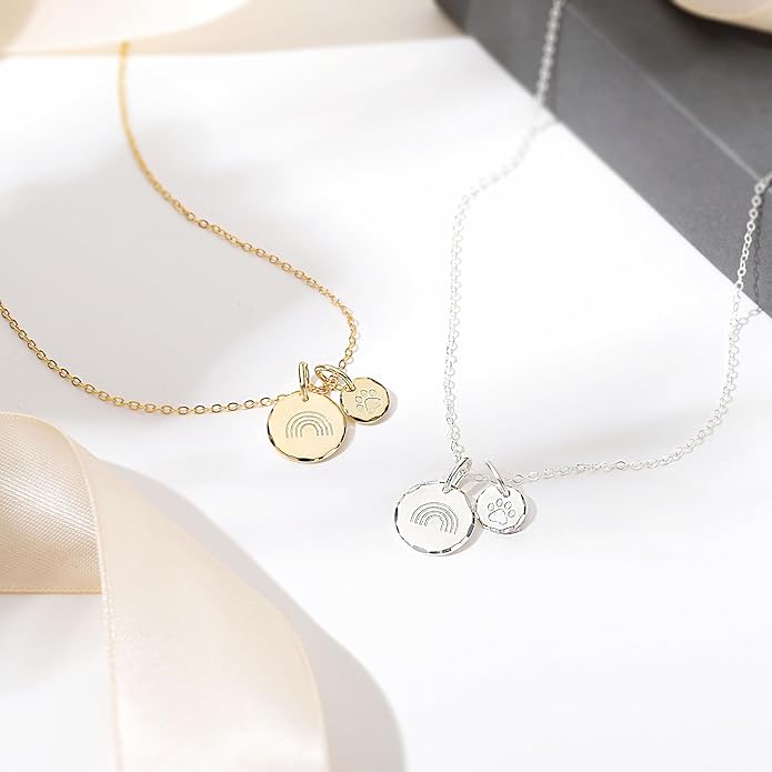 HOPE LOVE SHINE Rainbow Bridge Pet Memorial Necklace - Sympathy Gifts for Loss of a Pet - Cat & Dog Memorial Jewelry for Women & Men