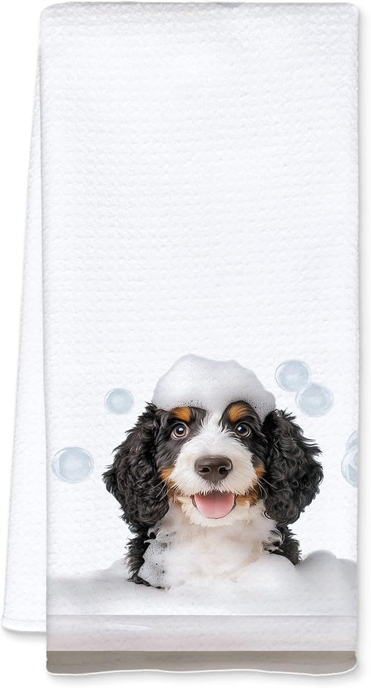 Funny Bernese Mountain Dog Hand Towels for Bathroom Washroom Restroom Decor, Bernese Mountain Dog Gifts, Pet Lovers Gifts, 16x24 Inch