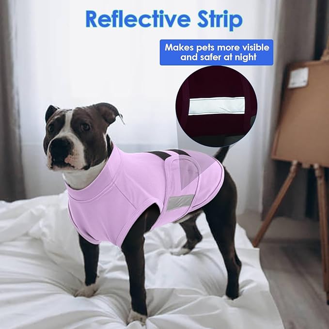 MIGOHI Breathable Dog Anxiety Calming Vest,Dog Firework Anxiety Relief Vest,Dogs Stress and Anxiety Relief Coat,Anxiety Vest for Large Dogs,XL,Lightpurple