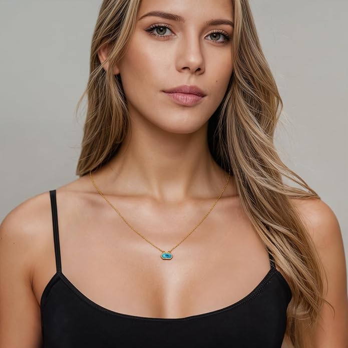 Fashion Jewelry Cat Necklace Collection for Women - Gold & Silver Plated Brass Pendant with Natural Gemstone, Dainty Cute Animal Jewelry Gift (Multiple Styles)