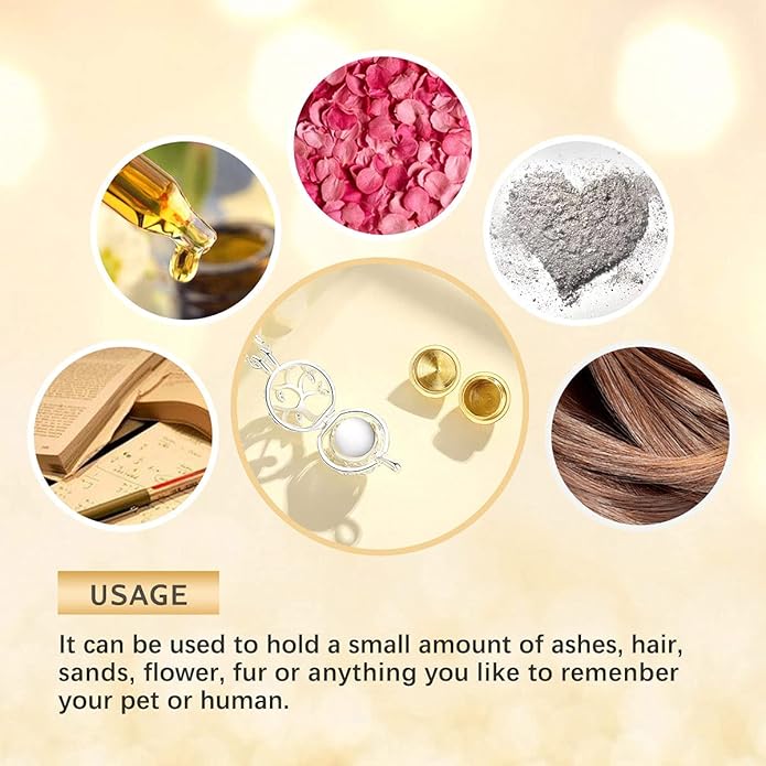 INFUSEU Unique Urn Necklaces for Ashes for Women, Cremation Jewelry for Human Pet Ashes, 24 Inch Chain