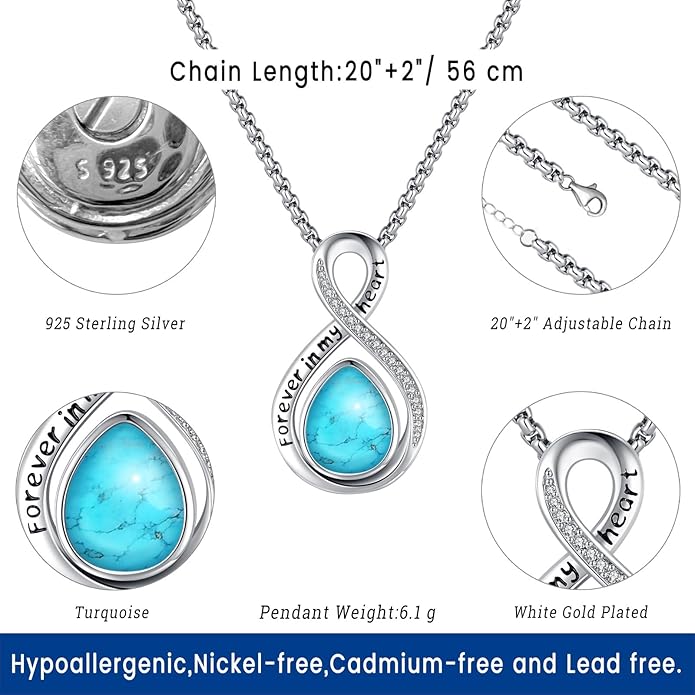 Eusense Cremation Jewelry for Ashes Urn Necklace to Put Ashes In 925 Sterling Silver Memorial Pendant Tree of Life Infinity Urn Necklaces for Ashes Necklace for Women Men