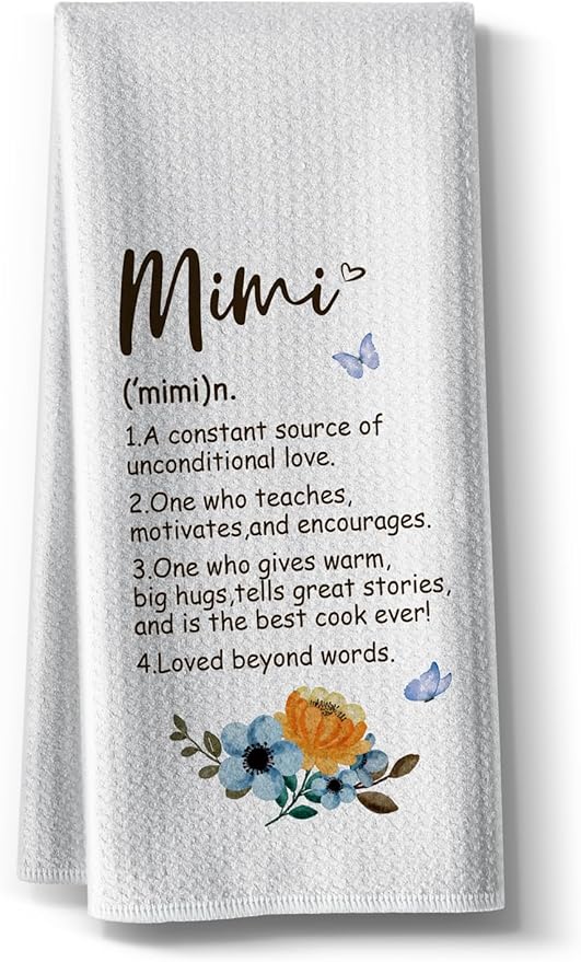 Funny Mimi Kitchen Towels, 16 * 24 Microfiber Bar Towel,Dish Cloths,Hand Towel, Hilarious Absorbent Dishcloth,Fun Nana Grandmother Gift On Birthday,Christmas,Thanksgiving,Mothers Day
