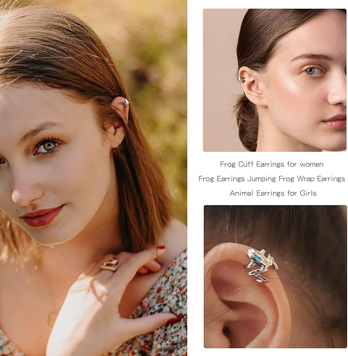 Frog Earrings for Women Mothers Day Gifts Vintage Frogs Shaped Stud Earrings Funny Cute 3D Animal Earrings Jewelry Gifts