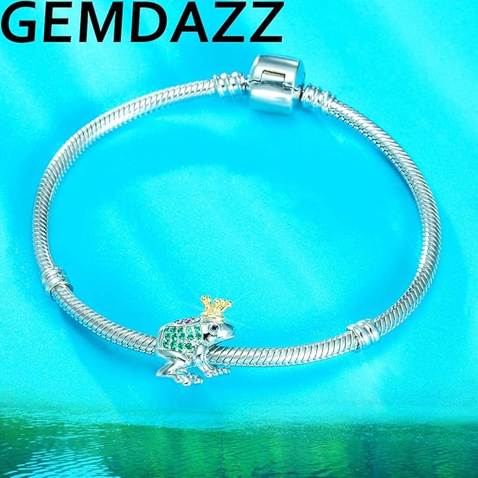 GEMDAZZ Animal Theme Charms in 925 Sterling Silver, Cute 3D Polar Bear, Frog, Cicada, Ladybug, Bee, Dragonfly Beads fit European Women Bracelet, Gift for Birthday/Christmas/Friends/Mom/Lover