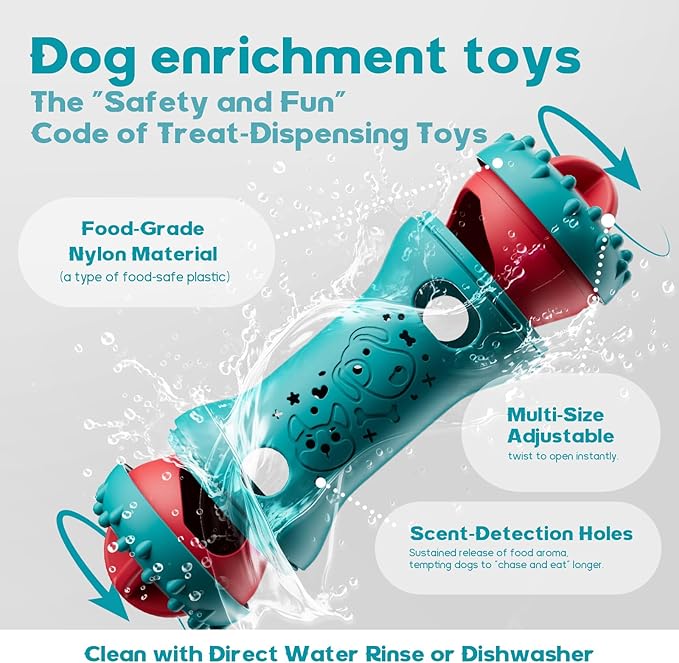 knitly Interactive Dog Toys, Adjustable Treat Dispensing Toy to Keep Them Busy, Dog Enrichment for Brain Stimulation & Cognitive for Puppy Puzzle to Reduce Boredom - Ideal Gift for Cats and Dogs