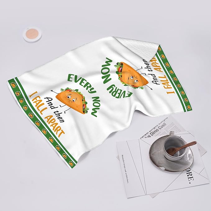 Funny Taco Kitchen Towels Decorative Set, Taco Lover Gifts, Cute Dish Towels Hand Towels, Soft Absorbent Mexican Food Tea Towels for Kitchen Bar Cooking Baking Drying Decor Accessories