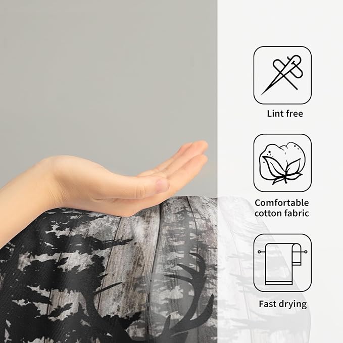 Forest Deer Hand Towels Wildlife Animal Fingertip Towels Set of 2 Soft Guest Face Towel Bathroom Decorations Thin Kitchen Tea Dish Towels