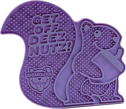 Funny Squirrel Lick Mat for Pets, Silicone Treat Licking Pad with Non Slip Base for Dogs Cats Puppies, Anxiety Reducing Enrichment Toy for Grooming Bathing Feeding Distraction