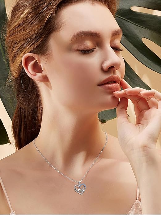 Dorunmo Animal Necklace 925 Sterling Silver Owl/Sloth/Axolotl/Dolphin Necklace Celtic Knot Pendant Birthday Anniversary Animal Jewelry for Women Friends Animals Lover