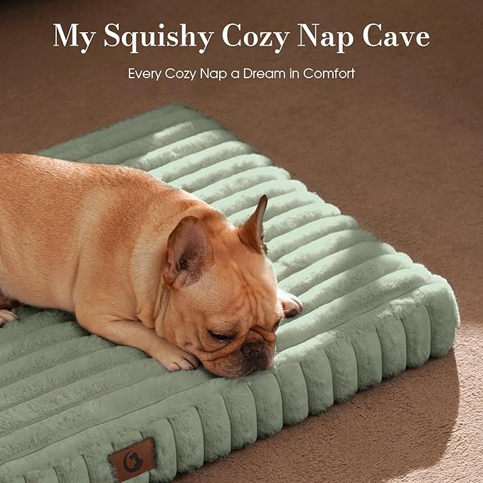 Dog Beds for Extra Large Sized Dog, Orthopedic Pet Bed with Waterproof Lining, Soft Short Plush Surface & Egg Crate Foam, Machine Washable Pet Mat with Removable Cover & Anti Slip Bottom