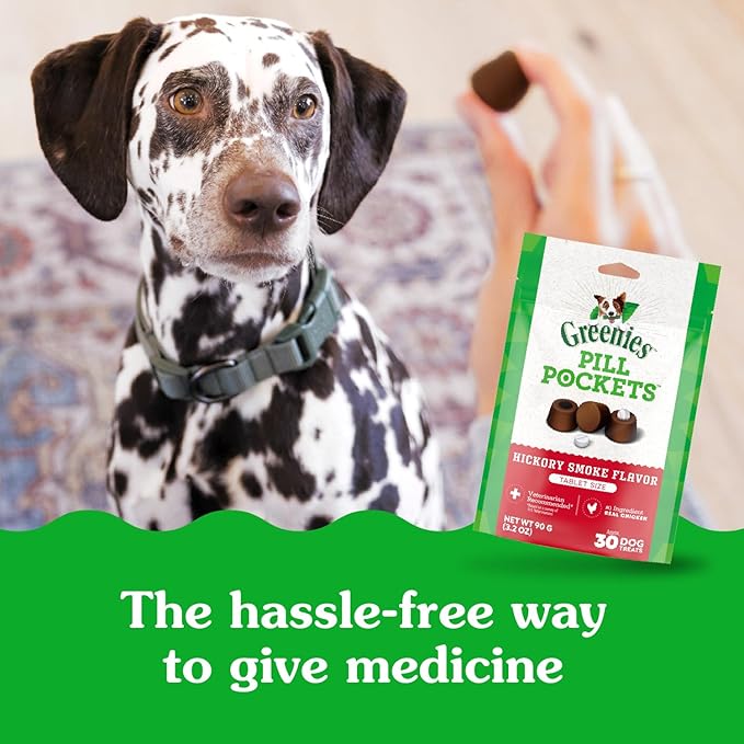 Greenies Pill Pockets for Dogs Large Size, Dog Treat Pouch for Capsule Medication, Hickory Smoke Flavor, 15.8 oz. Pouch