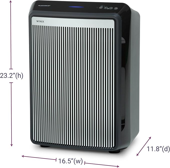 Winix 9800 4-Stage True Hepa Air Purifier with WiFi and PlasmaWave, 500 Sq Ft,Black,Large